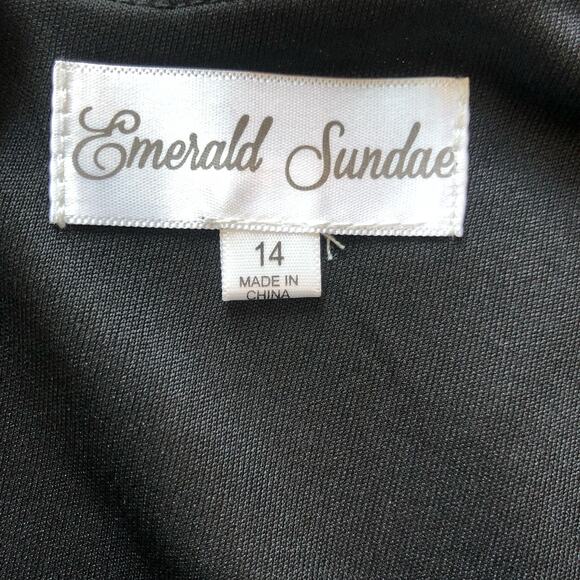 Emerald Sundae‎ Womens Maxi Dress Size 14 Black Ruched Side Sleeveless NWT - Picture 12 of 14